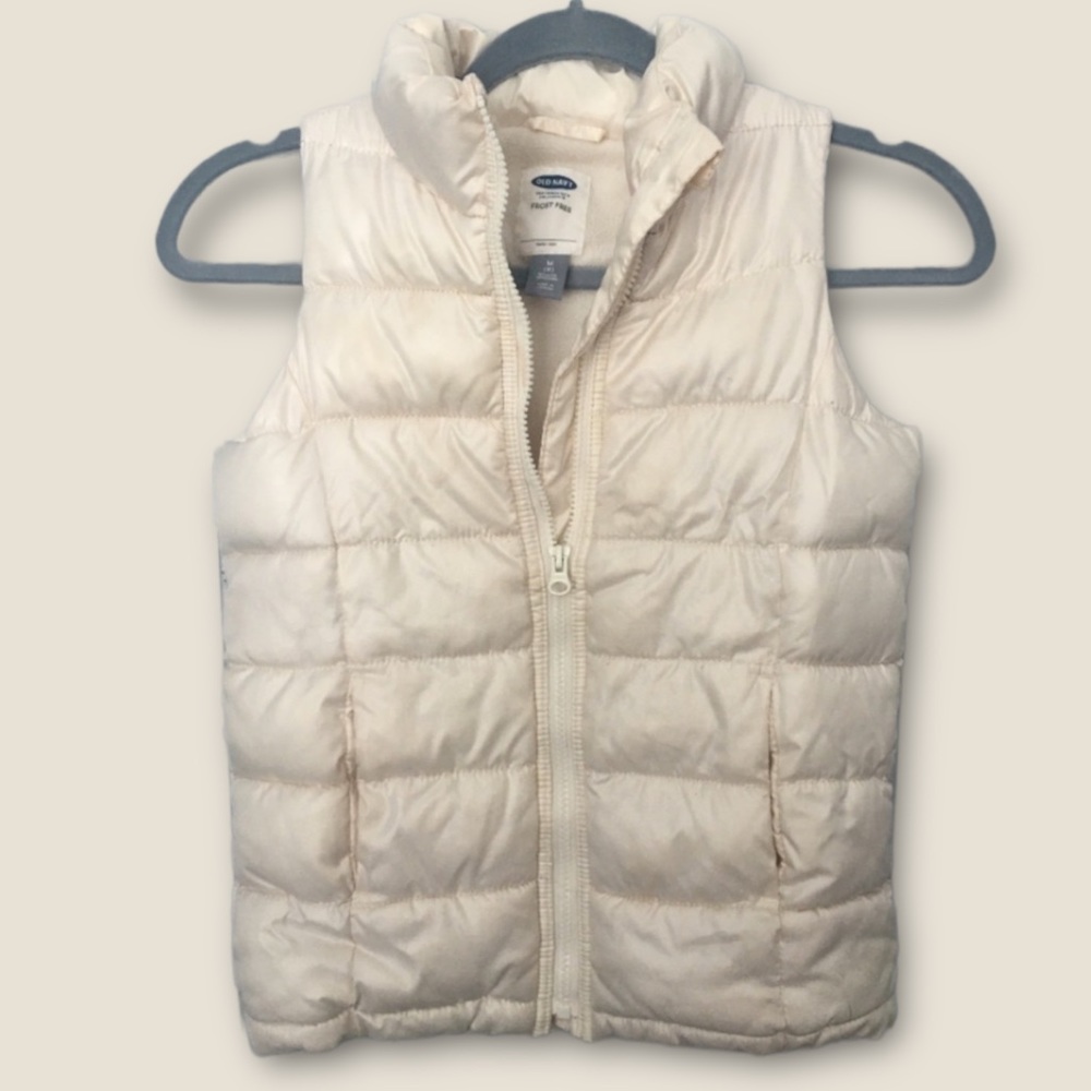 Pearl cream white kids puffer vest